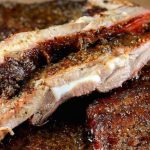 Smoked Spare Ribs with brown sugar and garlic