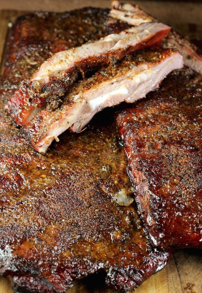 Racks of Smoked Spare Ribs