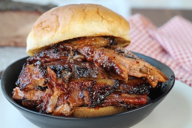 Barbecue beef brisket sandwich