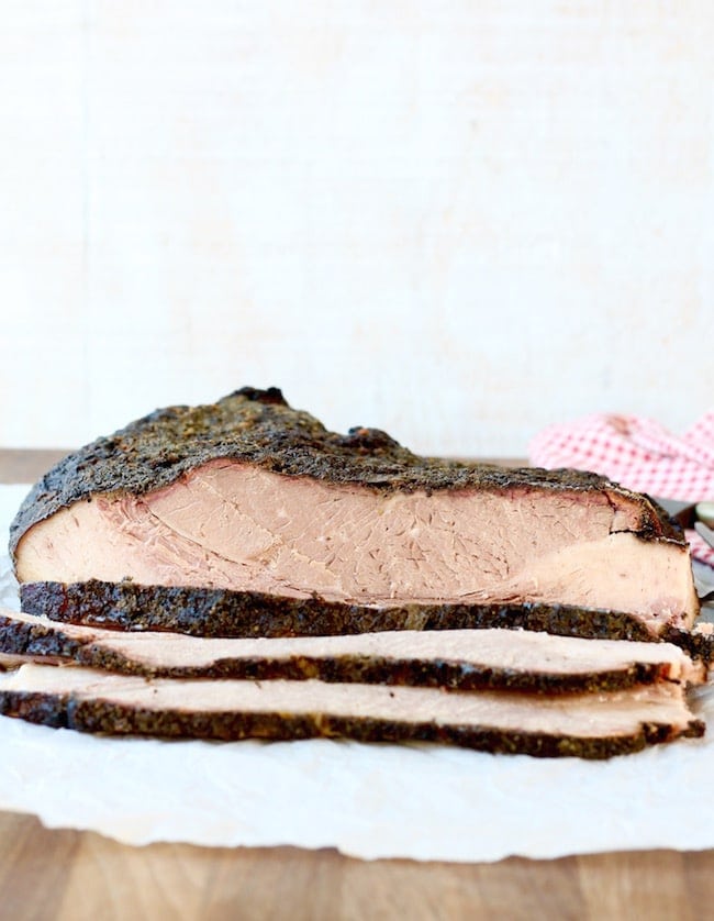 Easy Smoked Brisket Sliced