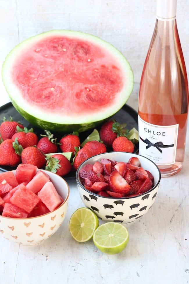 Ingredients for Strawberry Watermelon Frose