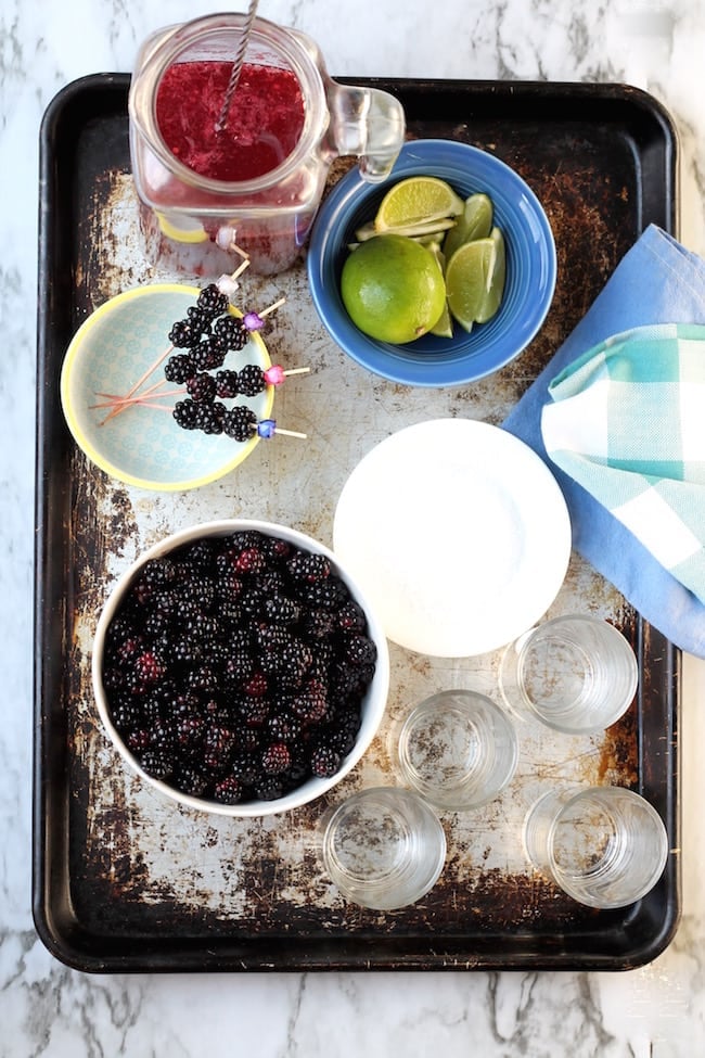 Ingredients for Easy Blackberry Margaritas