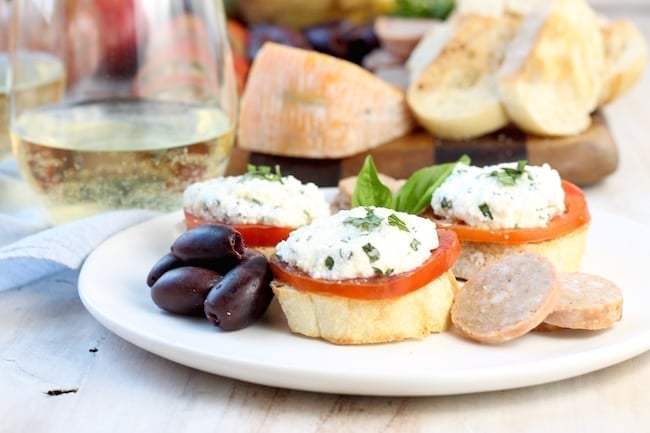 Heirloom Tomat and Herbed Ricotta Bruschetta