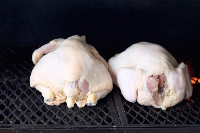 Smoking whole chickens