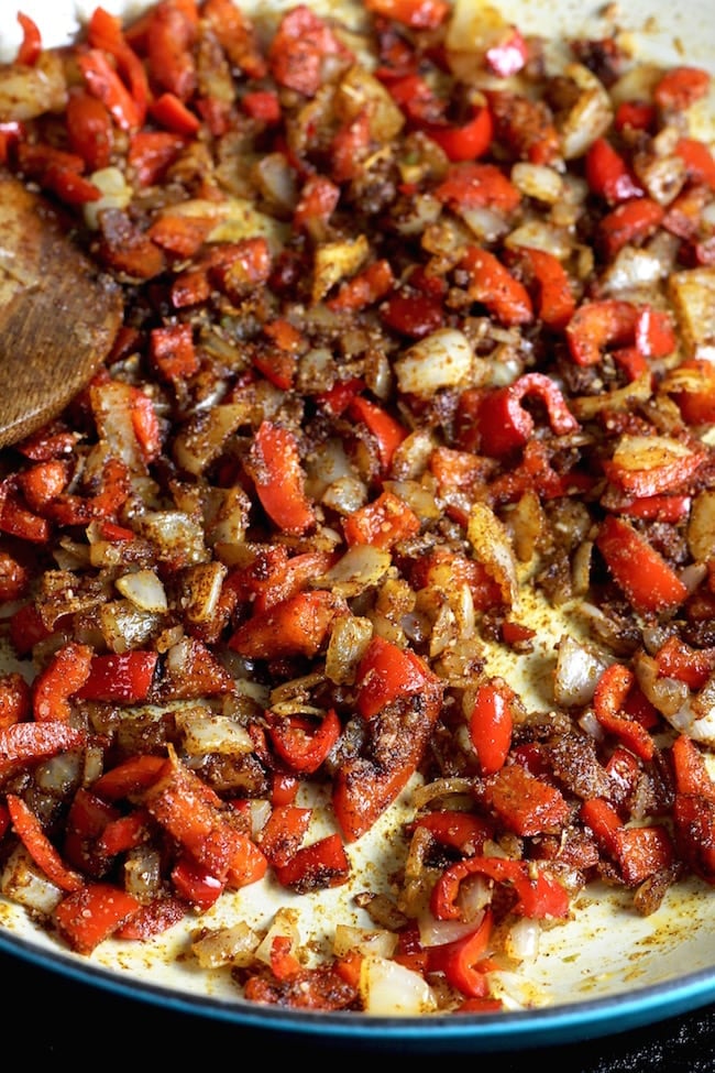 Spices, Peppers, Onions for Smoked Chicken Chili