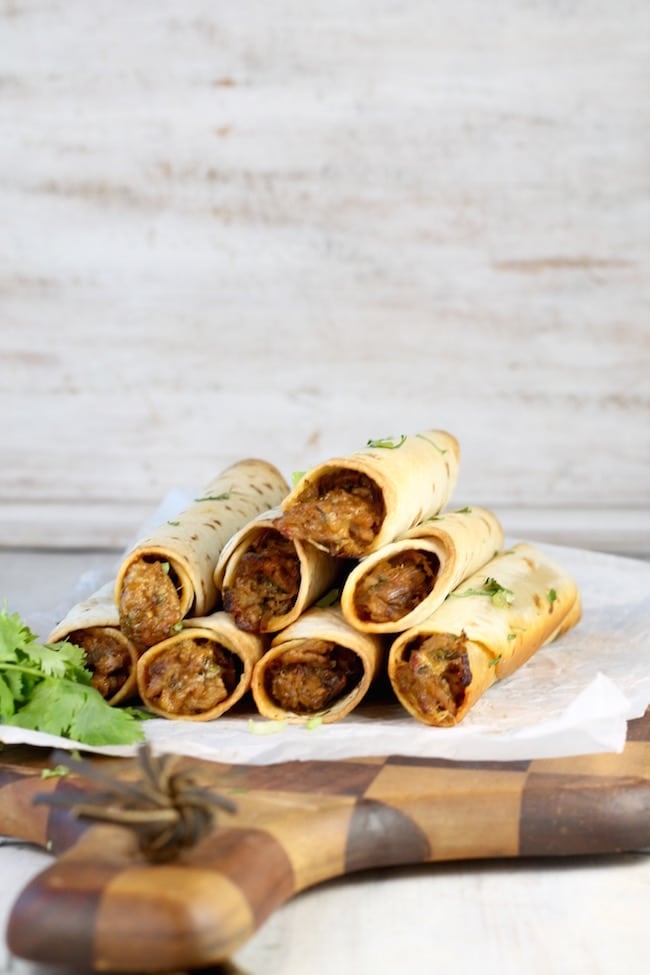 Crispy Baked Brisket Taquitos