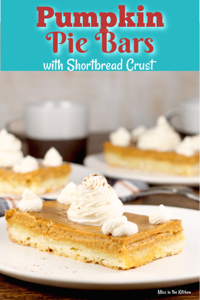 The Best Pumpkin Pie Bars with Shortbread Crust