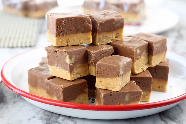 Easy Chocolate Fudge with butterscotch and walnuts