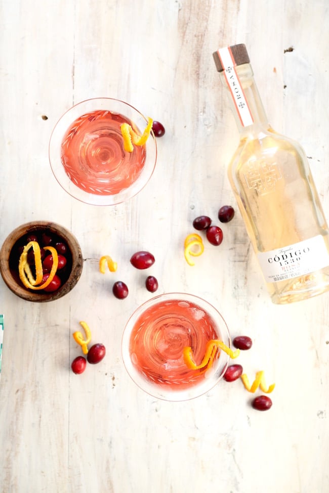 Cranberry Tequila Old Fashioned Cocktail Recipe is the perfect to your holiday parties and get togethers with Codigo 1530 tequila