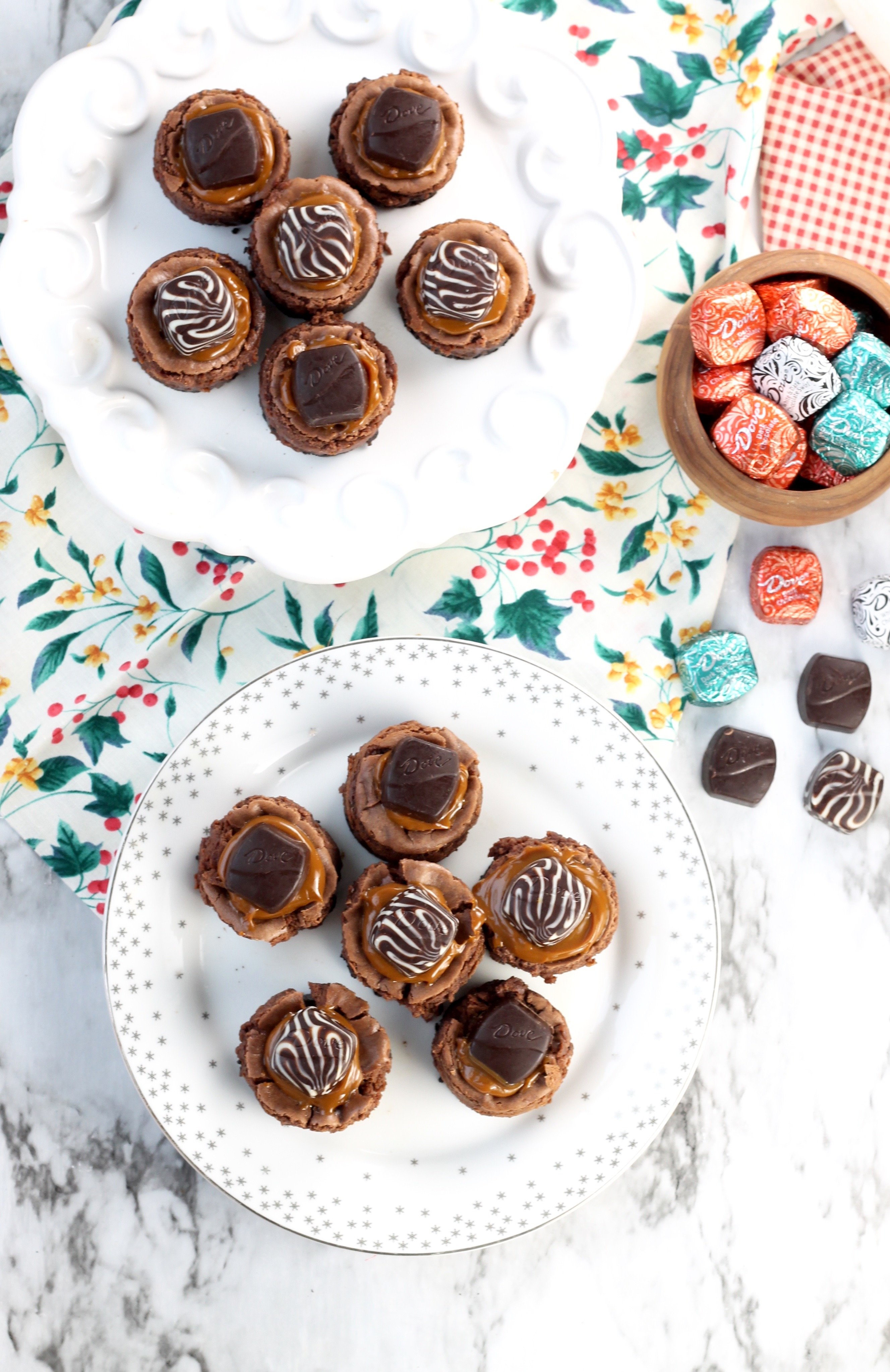 Mini Dove Cheesecakes with Dove Promise Chocolates