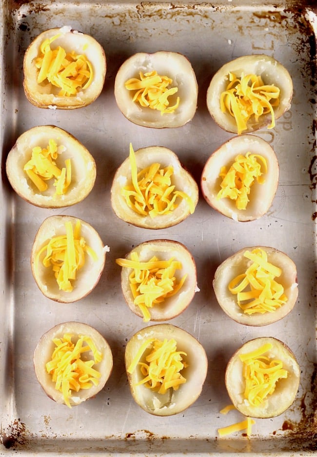 Cheese Filled Potatoes for Loaded Potato Skins