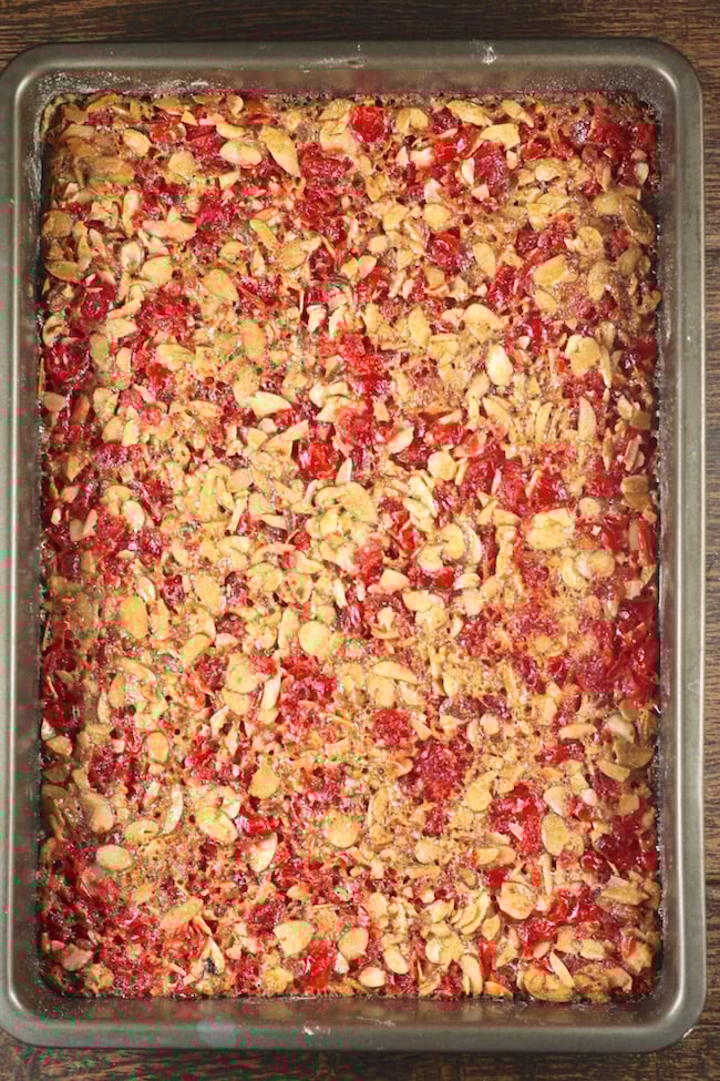 Cherry Almond Bars ready for the oven