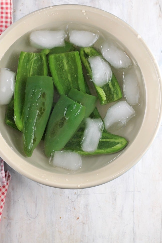 jalapeños in ice water 