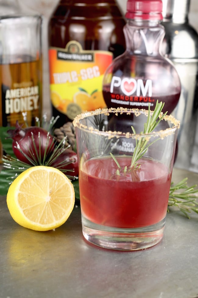Ingredients to make a sidecar cocktail with bourbon