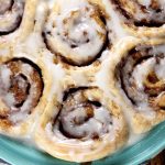 Raisin Bran Cinnamon Rolls with Powdered Sugar Icing