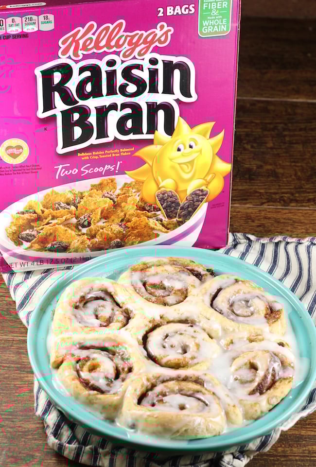 Raisin Bran Cinnamon Rolls made with Kellogg's Raisin Bran