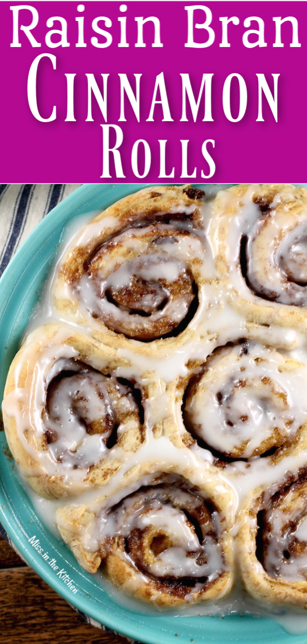 Raisin Bran Cinnamon Rolls with icing