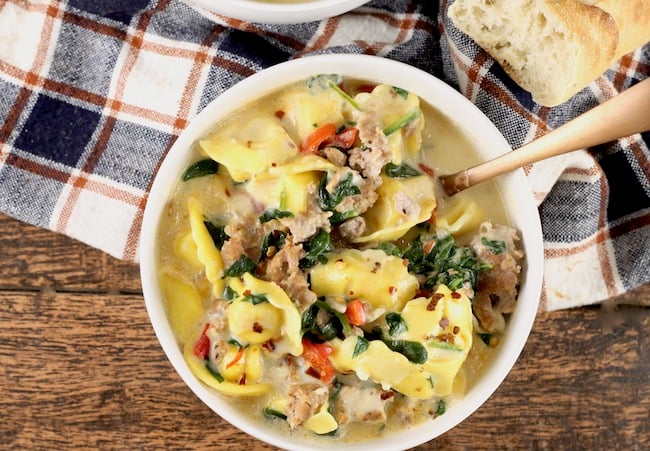 Easy Tortellini Soup with sausage