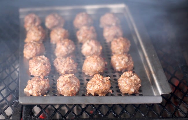 Meatballs on the grill for Barbecue Meat Pies