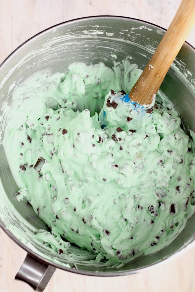 No Bake Chocolate Chip Cheesecake with Andes Mints