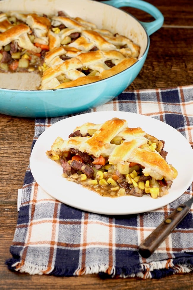 Venison Steak Pot Pie with double crust