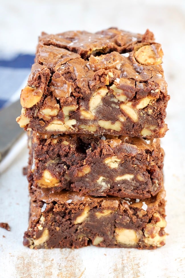 Walnut Brownies with caramel