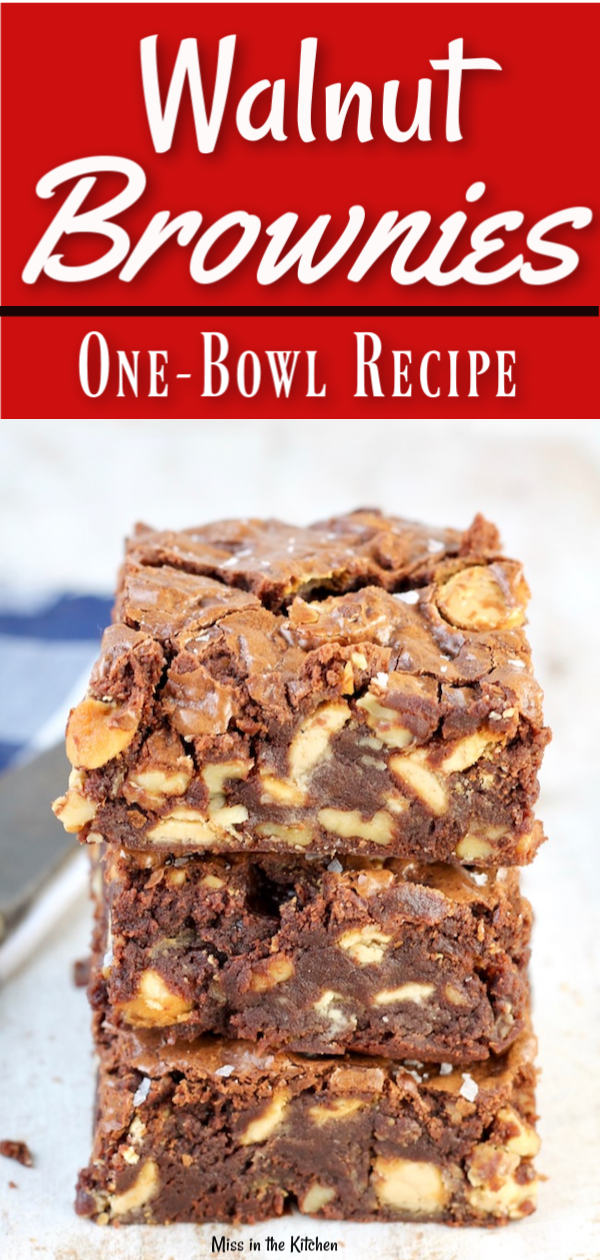 Walnut Brownies with caramel and flake sea salt