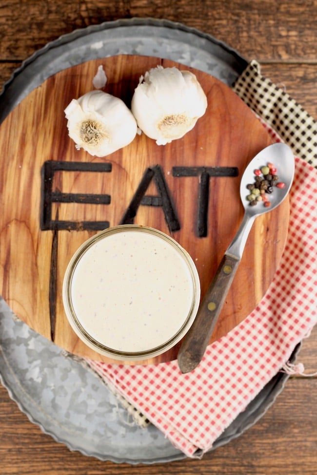 White Barbecue Sauce with fresh garlic