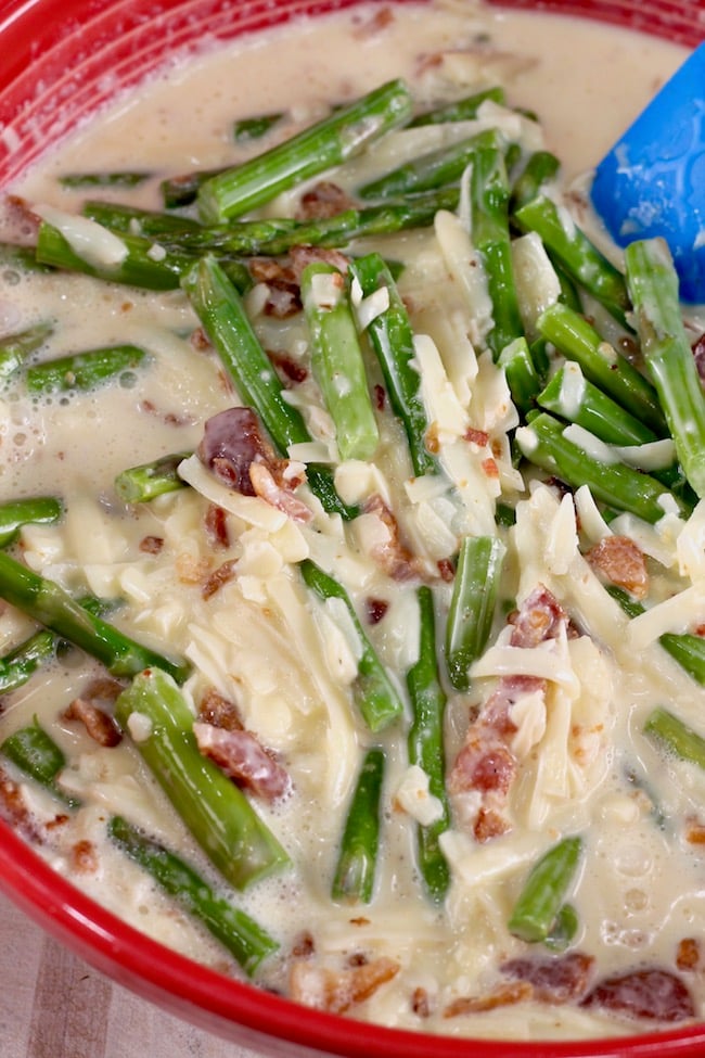 Filling for Asparagus Quiche with bacon
