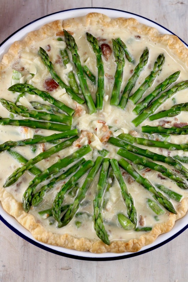 Asparagus Quiche ready for the oven
