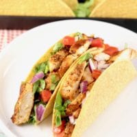 Blackened Chicken Tacos in corn shells