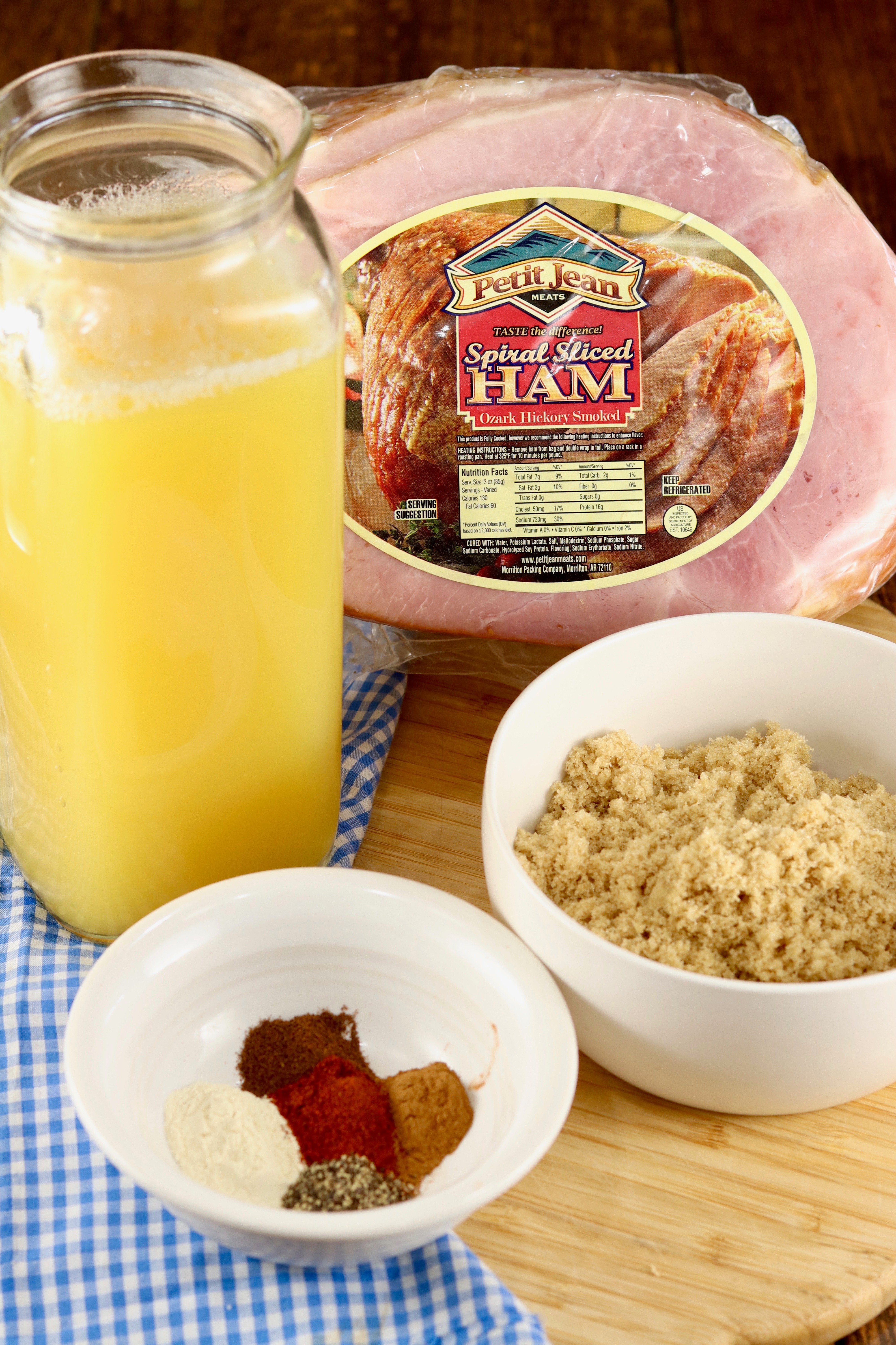 Petit Jean Spiral Sliced Ham, Brown Sugar, Spices and Pineapple Juice