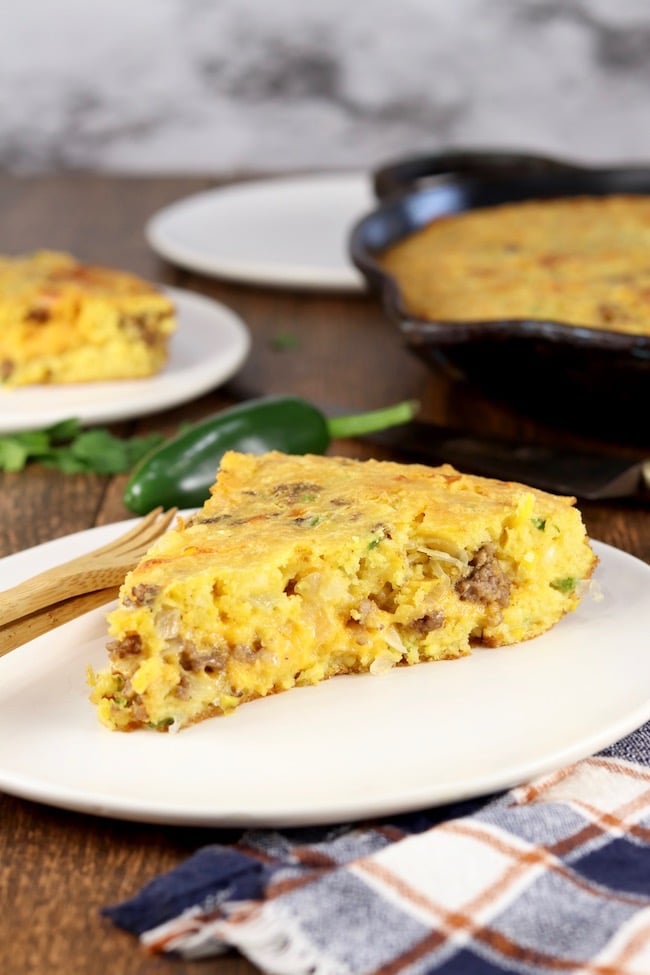 Mexican Cornbread Sliced