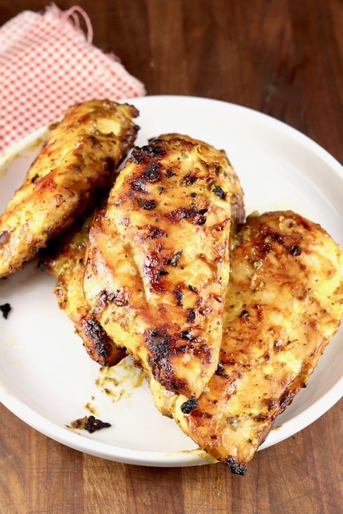 Mustard BBQ Chicken Grilled on plate