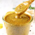 Mustard BBQ Sauce wood spoon