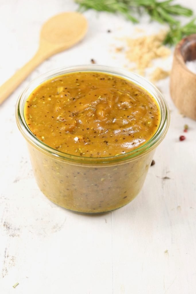Mustard BBQ Sauce in jar