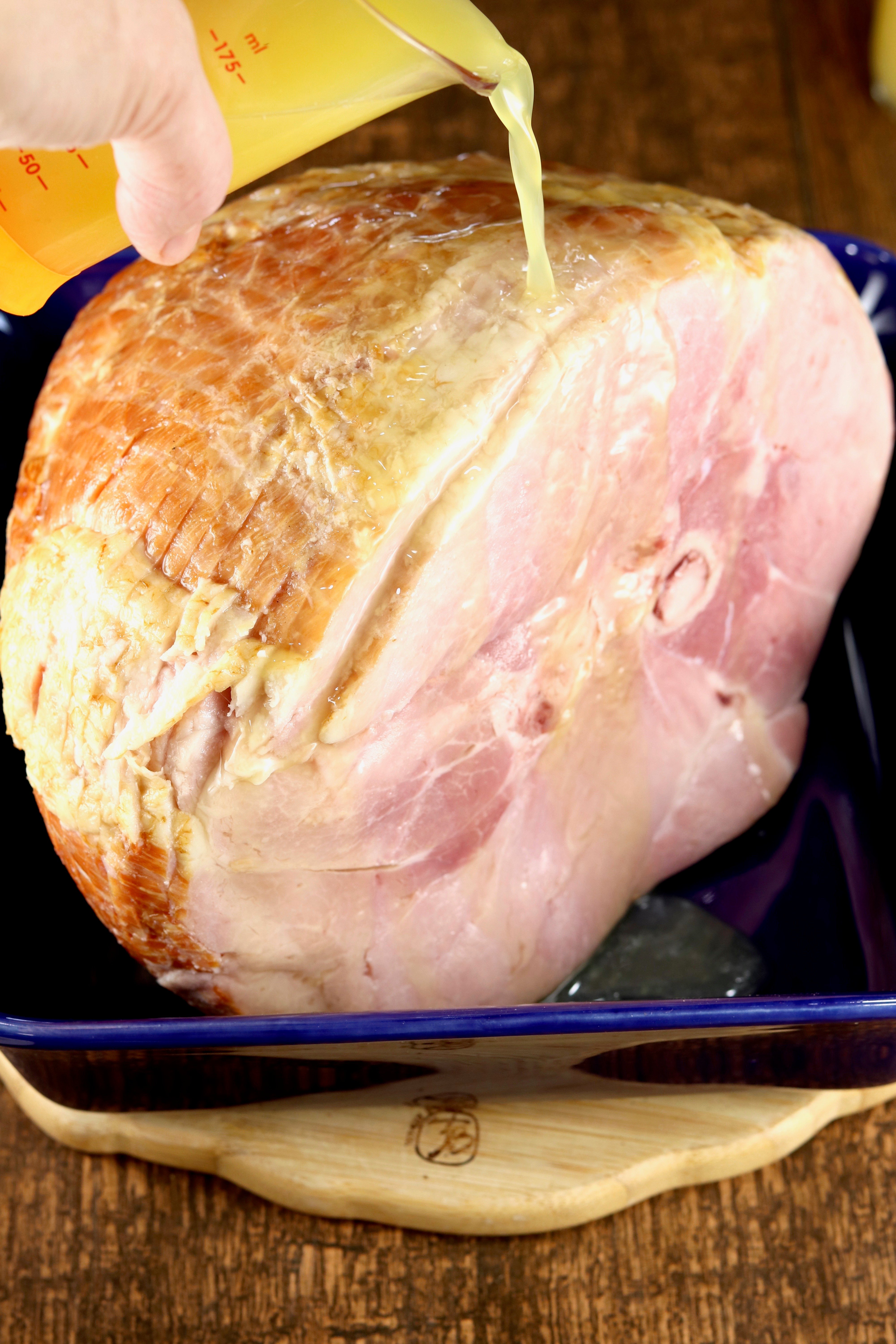 Pineapple Juice over spiral sliced ham