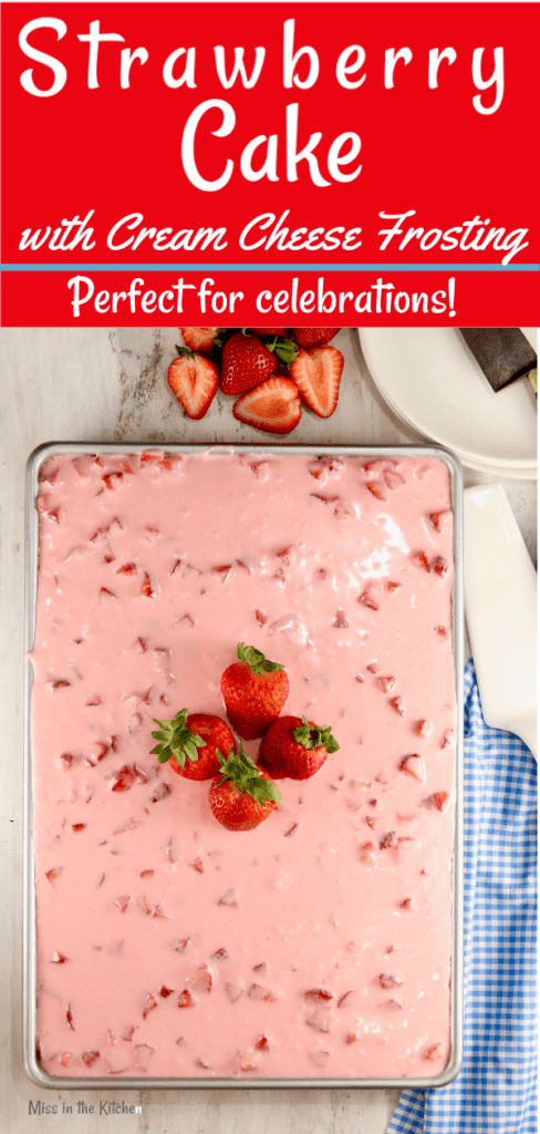 Strawberry Cake made with fresh strawberries