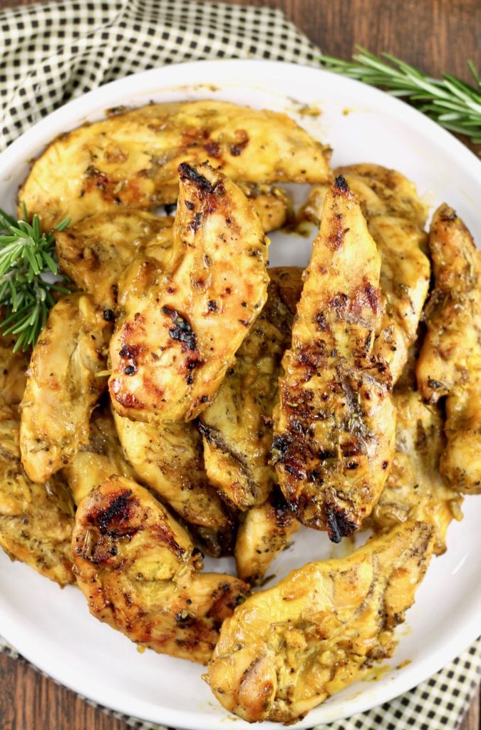 Grilled Chicken Tenders with Mustard BBQ Sauce