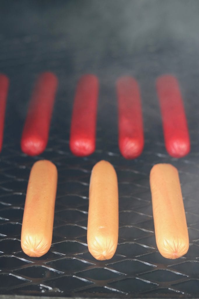 Hot Dogs and Polish Hot Links on the Grill 