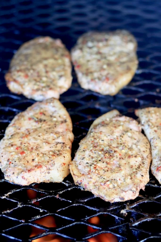 Italian Pork Chops on a Grill 