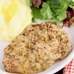 Italian Pork Chops with mashed potatoes and salad