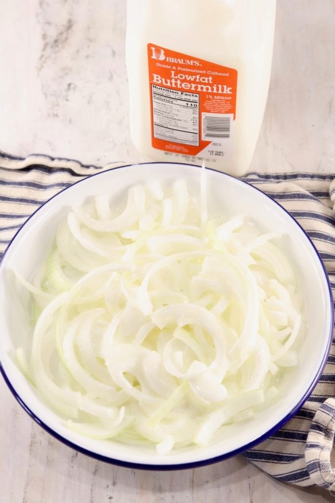 Sliced Onions and buttermilk