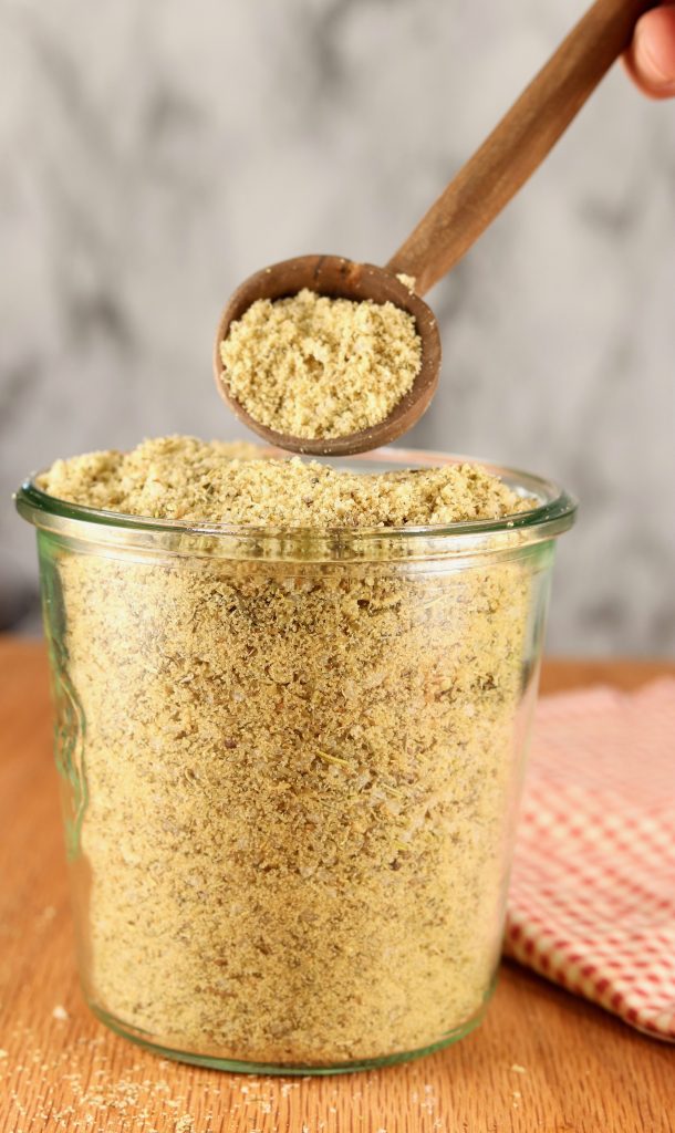 Italian Rub in a jar with wooden spoon