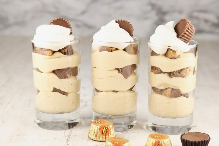 3 glasses of peanut butter parfait