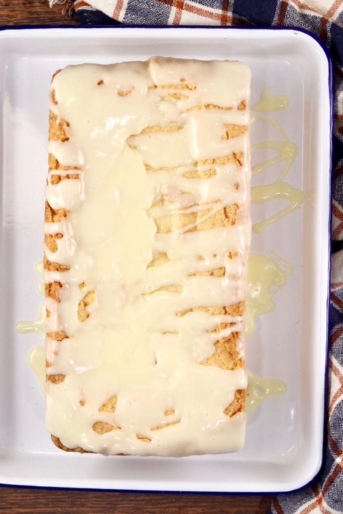 Glazed almond loaf cake
