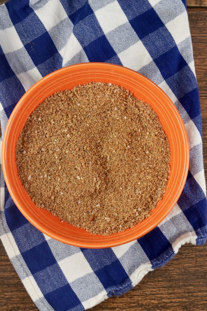 Bowl of seasonings for beef