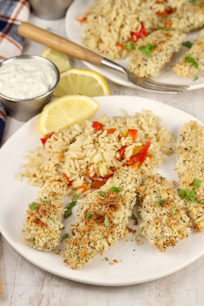 Fish Sticks served with rice