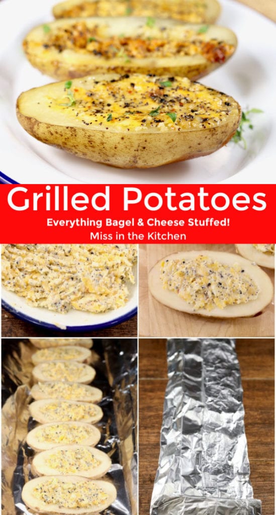 Grilled Potatoes collage with foil packet