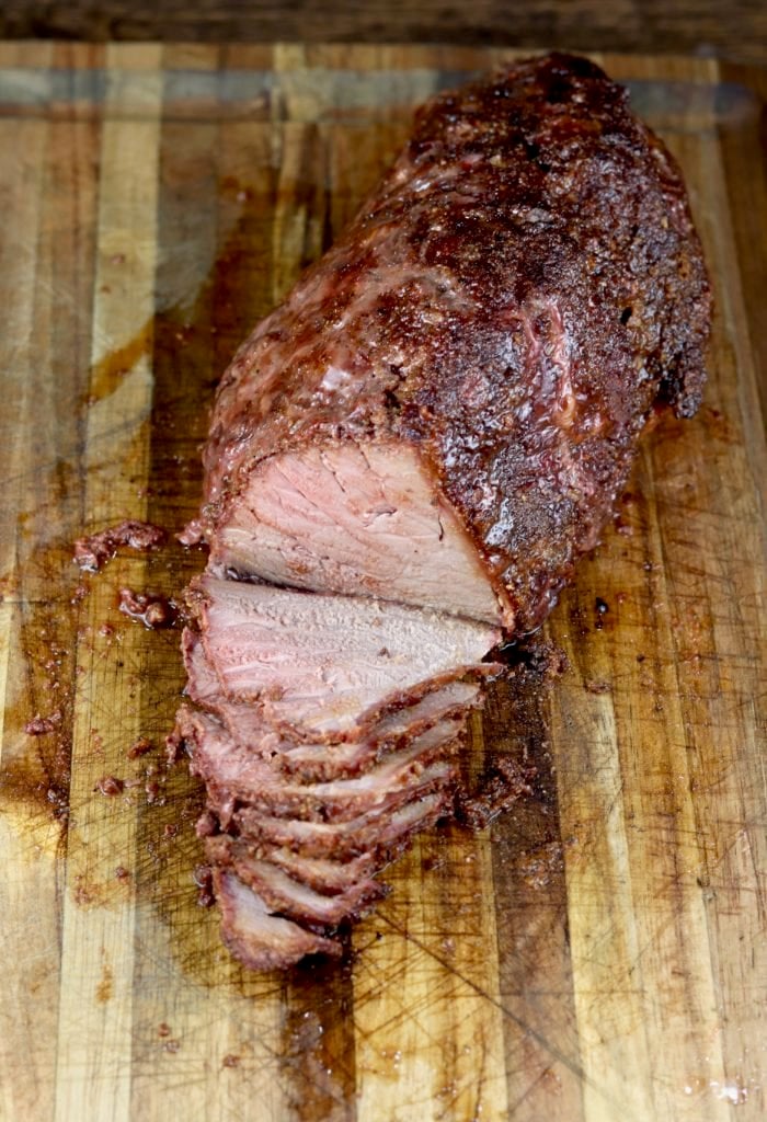Rump Roast sliced on a cutting board